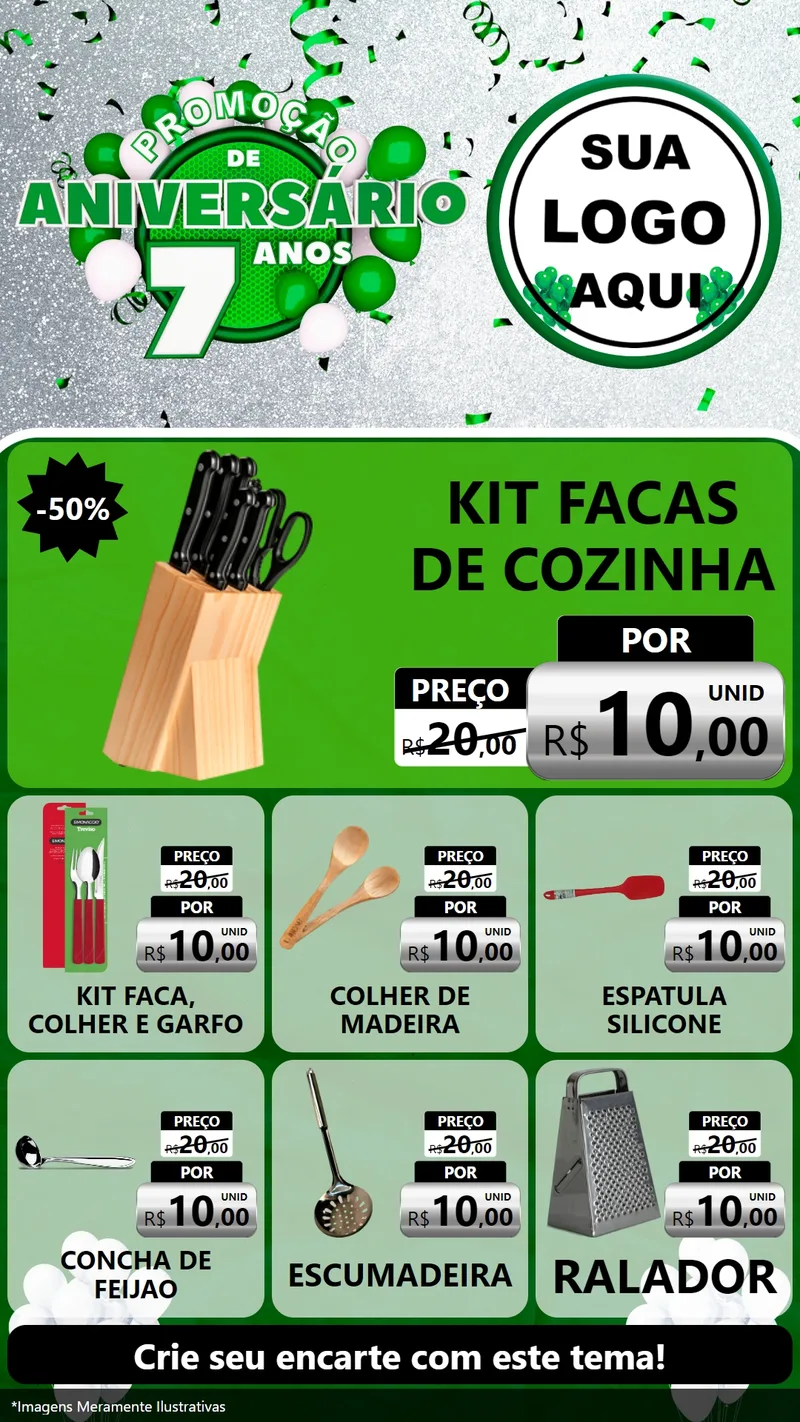 Modelo de Rede Social para Stories com o tema Promoção de Aniversário - 7 Anos para Utilidades Domésticas