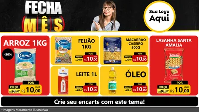 Modelo de TV para TV Horizontal com o tema Fecha Mês para Supermercado