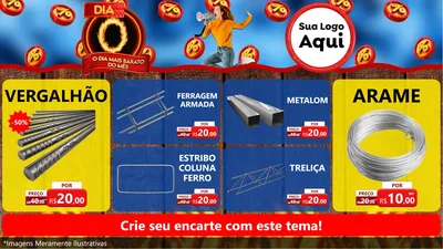 Modelo de TV para TV Horizontal com o tema Dia O - O Dia Mais Barato Do Mês para Ferragens