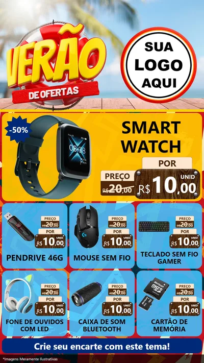 Modelo de Rede Social para Stories com o tema Verão de Ofertas para Informática