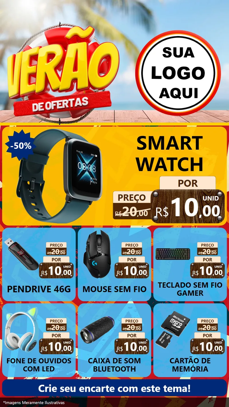 Modelo de Rede Social para Stories com o tema Verão de Ofertas para Informática