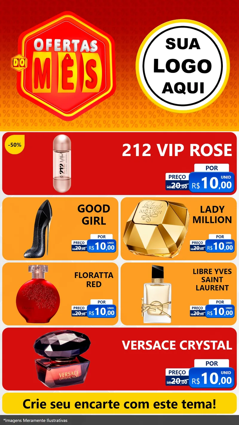 Modelo de TV para TV Vertical com o tema Ofertas do Mês para Perfumes