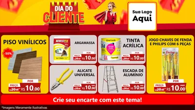 Modelo de TV para TV Horizontal com o tema Dia do Cliente para Material para Construção