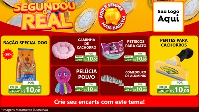 Modelo de TV para TV Horizontal com o tema Segundou do Real para Pet Shop