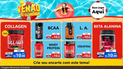 Modelo de TV para TV Horizontal com o tema Verão da Economia para Suplementos alimentares