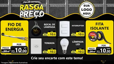 Modelo de TV para TV Horizontal com o tema Fim de Semana Rasga Preço para Materiais Elétricos
