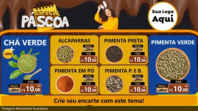 Modelo de TV para TV Horizontal com o tema Especial Páscoa para Produtos Naturais