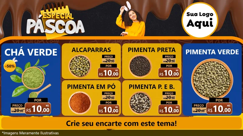 Modelo de TV para TV Horizontal com o tema Especial Páscoa para Produtos Naturais