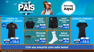 Modelo de TV para TV Horizontal com o tema Dia Dos Pais Repleto de Ofertas para Roupas e acessórios