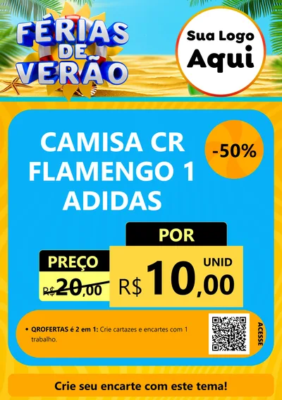 Modelo de Cartaz para Cartaz A4 Vertical com o tema Férias de Verão para Roupas e acessórios