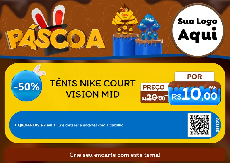 Modelo de Cartaz para Cartaz A4 Horizontal com o tema Páscoa para Calçados