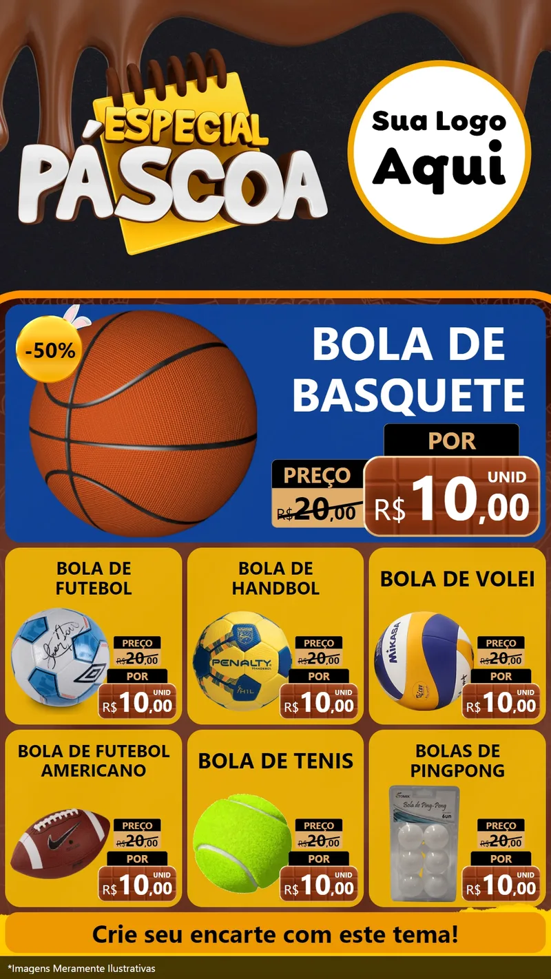 Modelo de Rede Social para Stories com o tema Especial Páscoa para Artigos Esportivos
