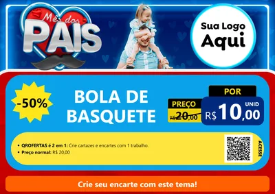 Modelo de Cartaz para Cartaz A4 Horizontal com o tema Mês Dos Pais para Artigos Esportivos