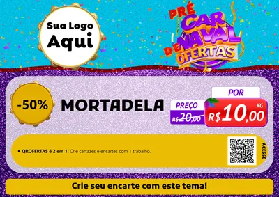Modelo de Cartaz para Cartaz A4 Horizontal com o tema Pré Carnaval de Ofertas para Frios e Laticínios