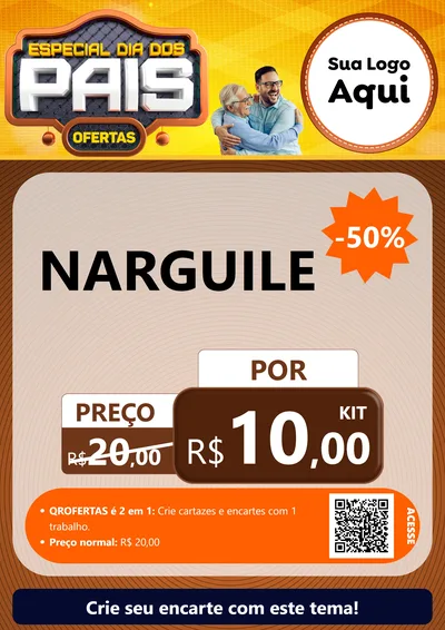 Modelo de Cartaz para Cartaz A4 Vertical com o tema Especial Dia dos Pais para Tabacaria