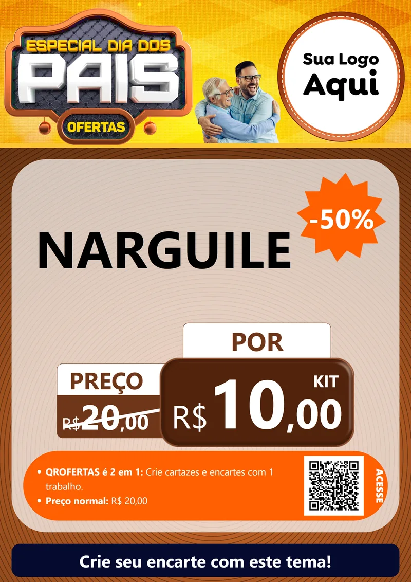 Modelo de Cartaz para Cartaz A4 Vertical com o tema Especial Dia dos Pais para Tabacaria