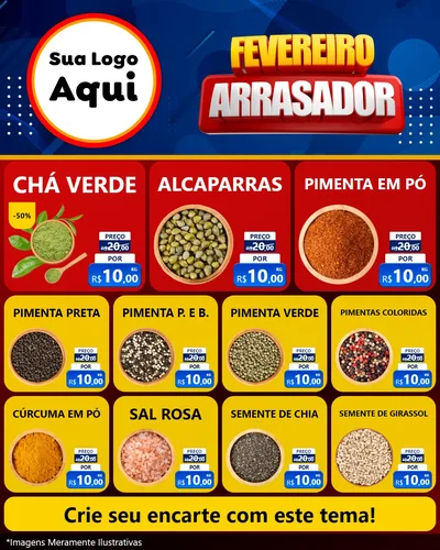 Modelo de Rede Social para Feed Instagram com o tema Fevereiro Arrasador para Produtos Naturais