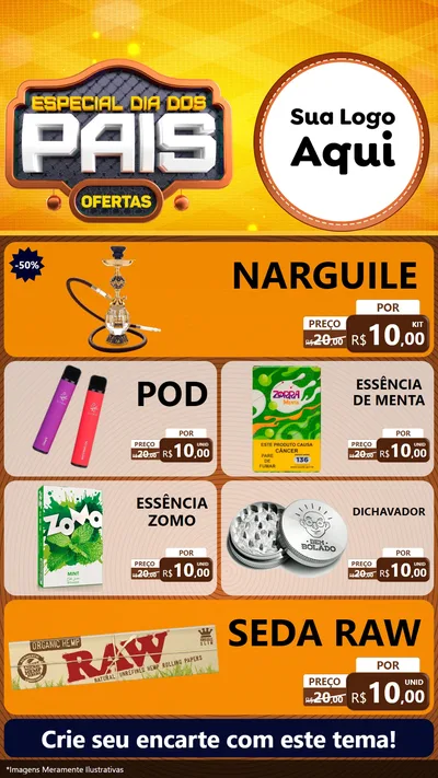 Modelo de TV para TV Vertical com o tema Especial Dia dos Pais para Tabacaria