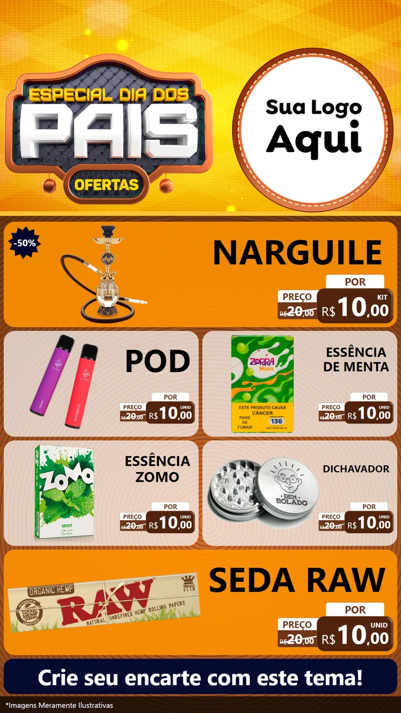 Modelo de TV para TV Vertical com o tema Especial Dia dos Pais para Tabacaria