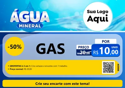 Modelo de Cartaz para Cartaz A4 Horizontal com o tema Água Mineral para Água e gás