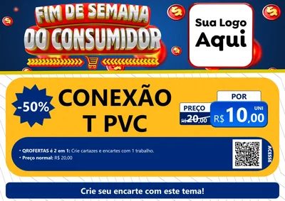Modelo de Cartaz para Cartaz A4 Horizontal com o tema Fim de Semana do Consumidor para Tubos e conexões