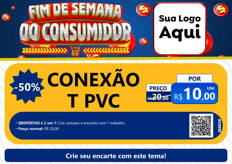 Modelo de Cartaz para Cartaz A4 Horizontal com o tema Fim de Semana do Consumidor para Tubos e conexões