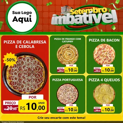 Modelo de Rede Social para Feed Facebook com o tema Setembro Imbatível para Pizzaria
