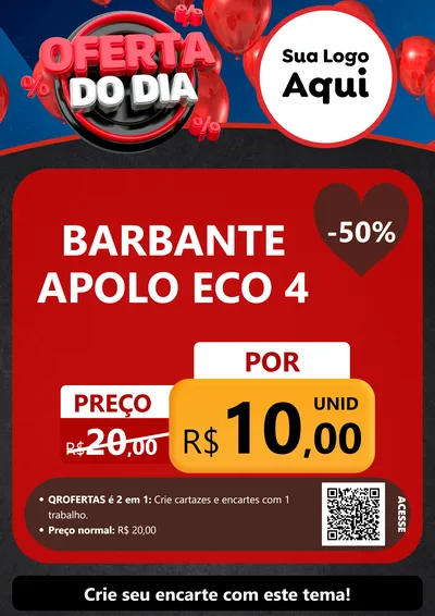 Modelo de Cartaz para Cartaz A4 Vertical com o tema Oferta do Dia para Armarinho e Aviamentos
