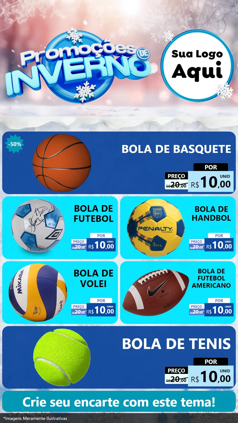 Modelo de TV para TV Vertical com o tema Promoções de Inverno para Artigos Esportivos
