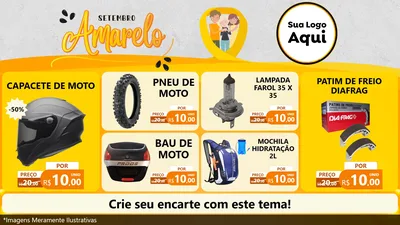 Modelo de TV para TV Horizontal com o tema Setembro Amarelo para Moto peças