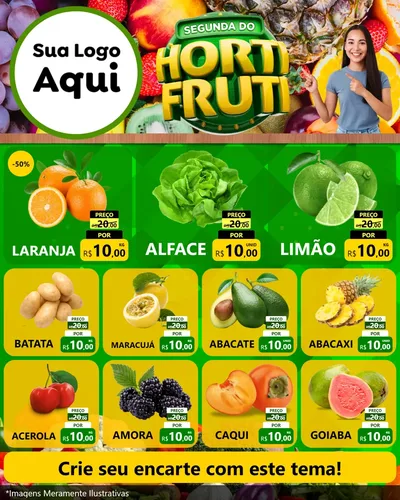 Modelo de Rede Social para Feed Instagram com o tema Segunda do Hortifruti para Hortifrúti