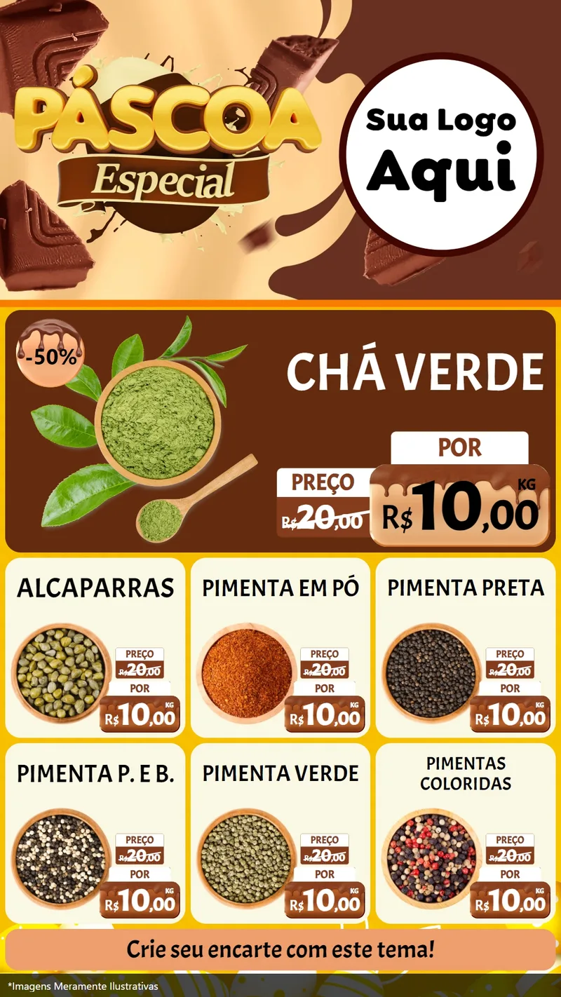 Modelo de Rede Social para Stories com o tema Páscoa Especial para Produtos Naturais