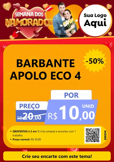 Modelo de Cartaz para Cartaz A4 Vertical com o tema Semana dos Namorados para Armarinho e Aviamentos