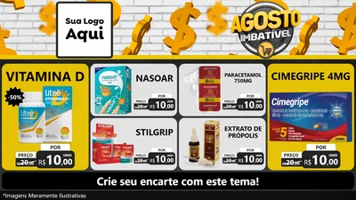 Modelo de TV para TV Horizontal com o tema Agosto imbatível para Farmácia
