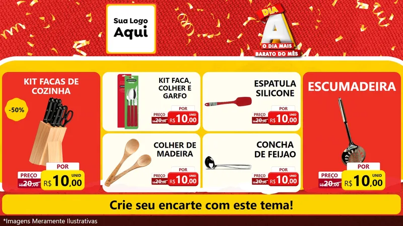 Modelo de TV para TV Horizontal com o tema Dia A o Dia Mais Barato do Mês para Utilidades Domésticas