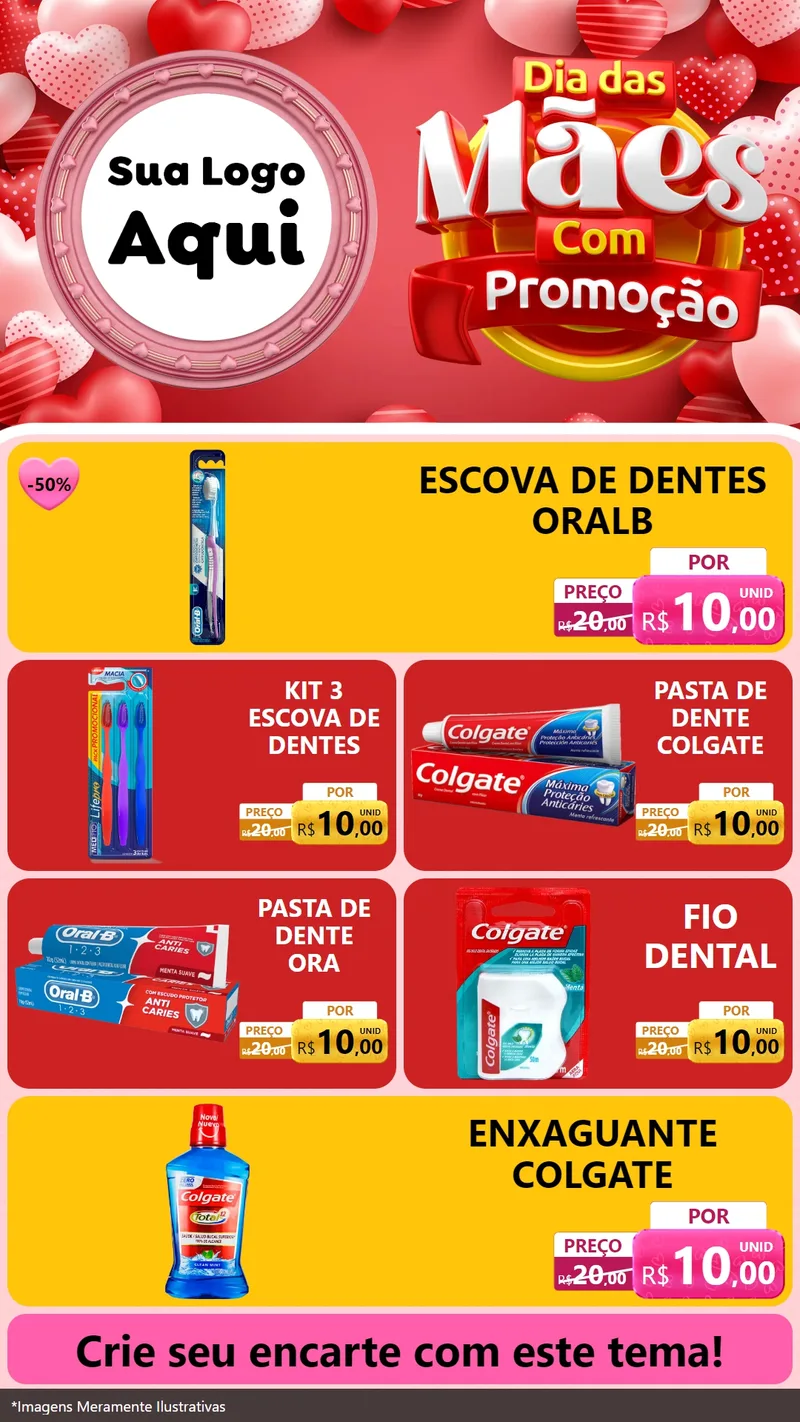 Modelo de TV para TV Vertical com o tema Dia Das Mães Com Promoção para Higiene Pessoal