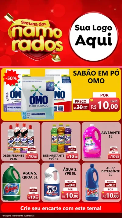 Modelo de Rede Social para Stories com o tema Semana dos namorados para Produtos de Limpeza