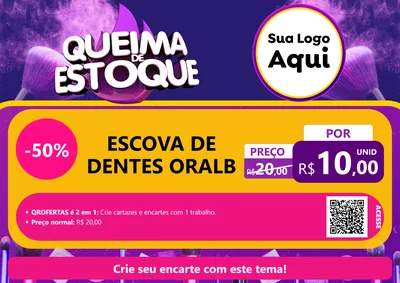 Modelo de Cartaz para Cartaz A4 Horizontal com o tema Queima de Estoque para Higiene Pessoal