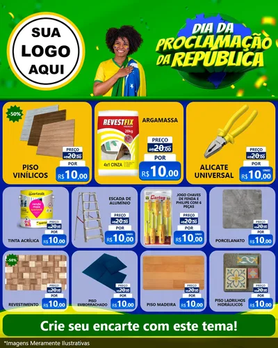 Modelo de Rede Social para Feed Instagram com o tema Dia Da Proclamação Da República para Material para Construção