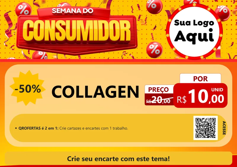 Modelo de Cartaz para Cartaz A4 Horizontal com o tema Semana do Consumidor para Suplementos alimentares