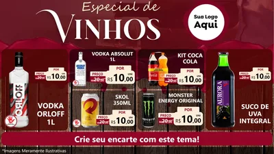 Modelo de TV para TV Horizontal com o tema Especial de vinhos para Distribuidora de bebidas