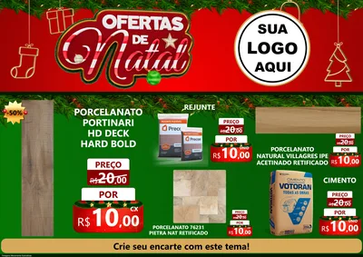 Modelo de Encarte para Encarte A4 Horizontal com o tema Ofertas de Natal para Pisos e revestimentos