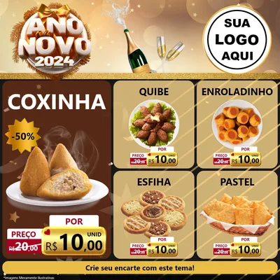 Modelo de Rede Social para Feed Facebook com o tema Feliz Ano Novo 2027 para Salgadaria
