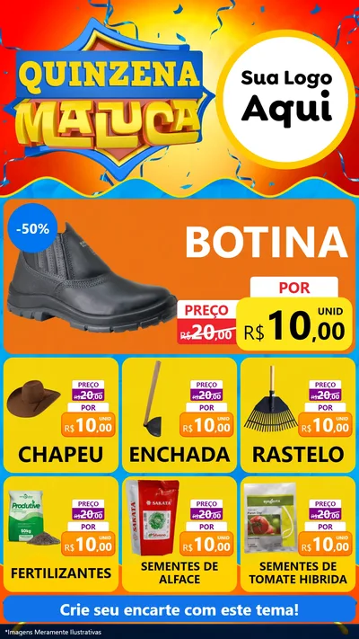 Modelo de Rede Social para Stories com o tema Quinzena Maluca para Agropecuária