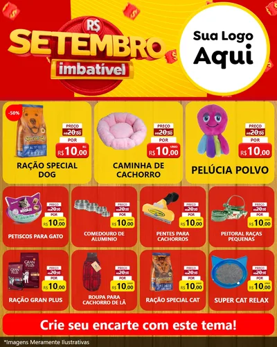 Modelo de Rede Social para Feed Instagram com o tema Setembro Imbatível para Pet Shop