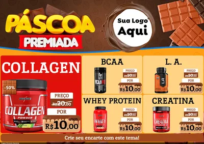 Modelo de Encarte para Encarte A4 Horizontal com o tema Páscoa Premiada para Suplementos alimentares