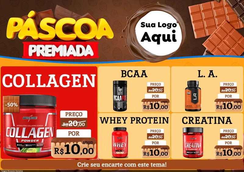 Modelo de Encarte para Encarte A4 Horizontal com o tema Páscoa Premiada para Suplementos alimentares