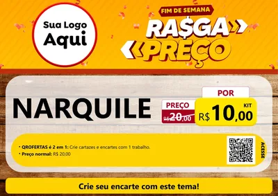 Modelo de Cartaz para Cartaz A4 Horizontal com o tema Fim de Semana Rasga Preços para Tabacaria