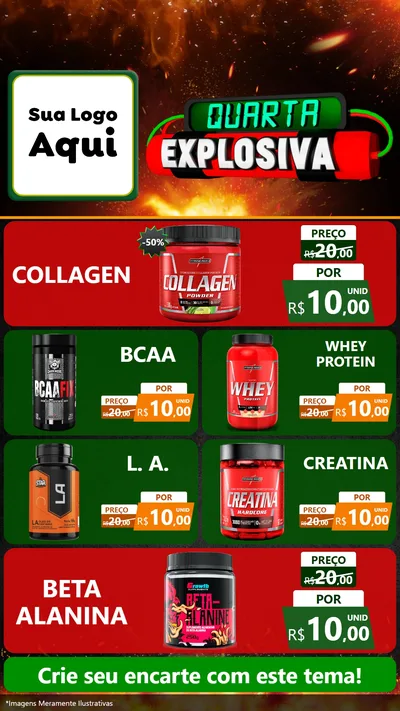 Modelo de TV para TV Vertical com o tema Quarta Explosiva para Suplementos alimentares