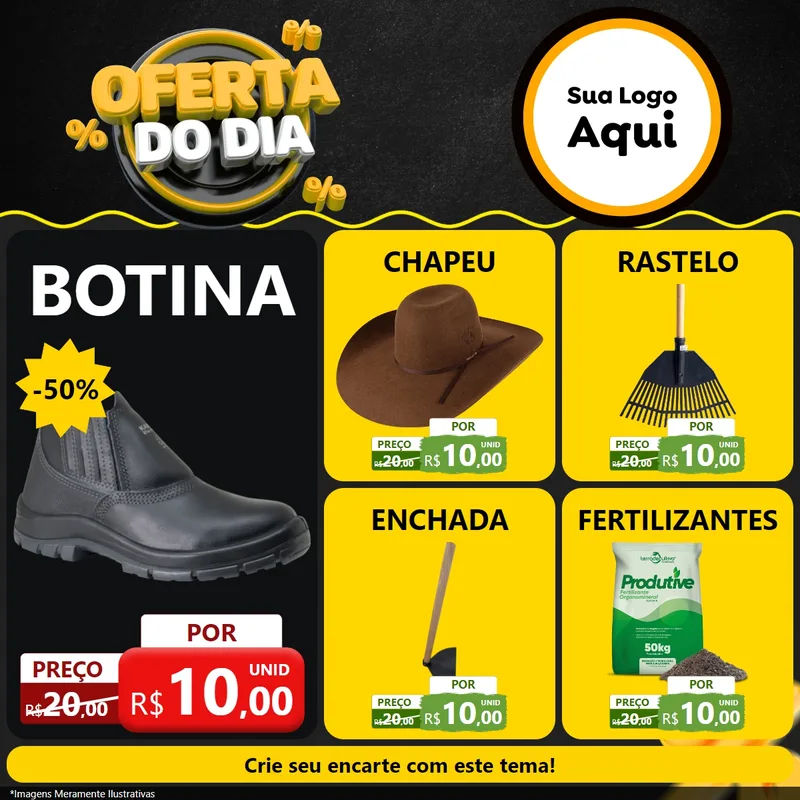 Modelo de Rede Social para Feed Facebook com o tema Oferta Do Dia para Agropecuária